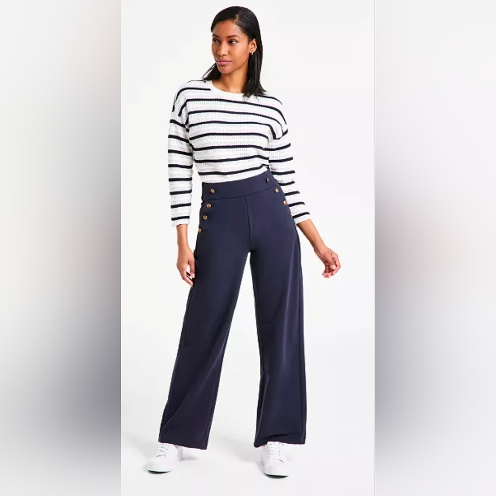 Nautica Jeans Women's Knit Pull-On  Sailor Pants